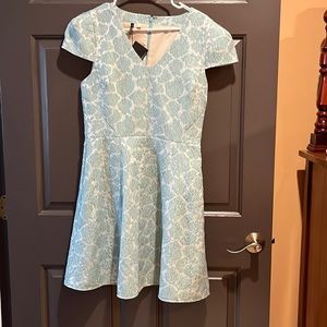 Brand new jacquard fit dress Blue and silver.
